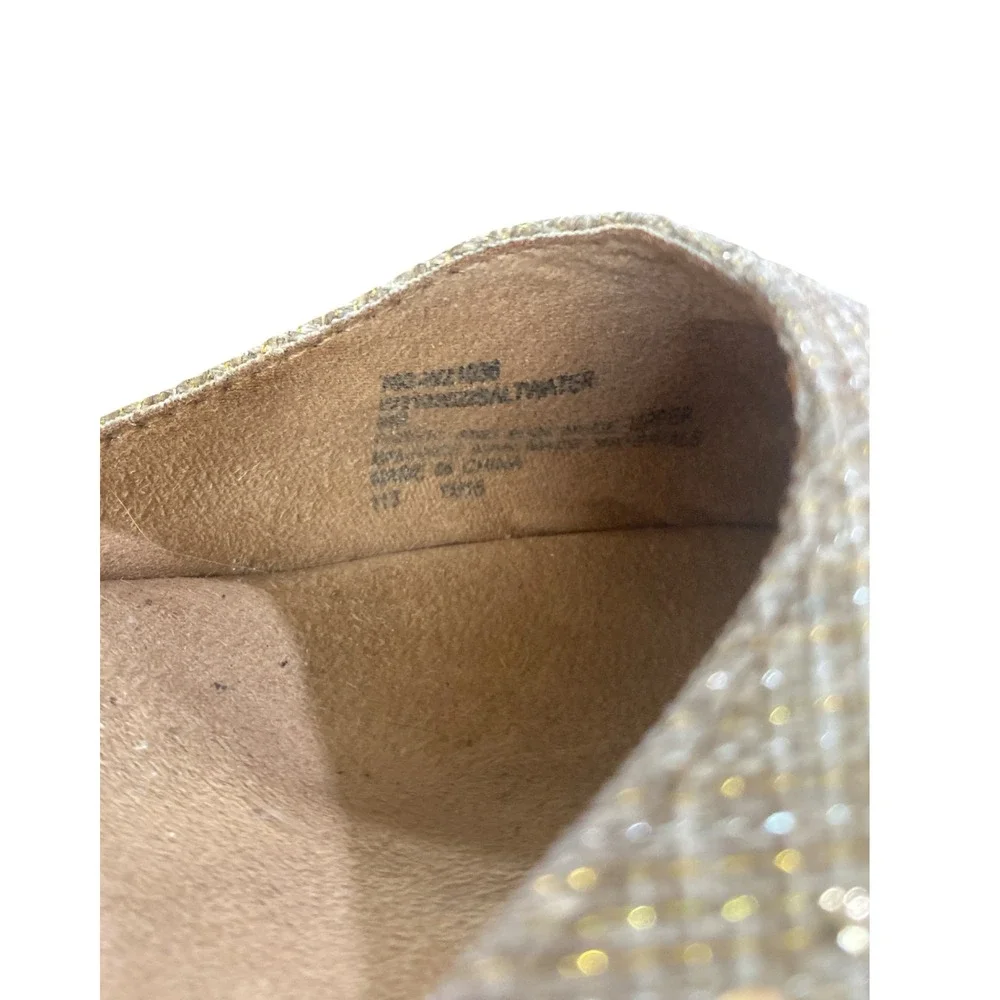 White Mountain Saltwater Gold Metallic Studded Espadrille Wedge Sandals Women 8M